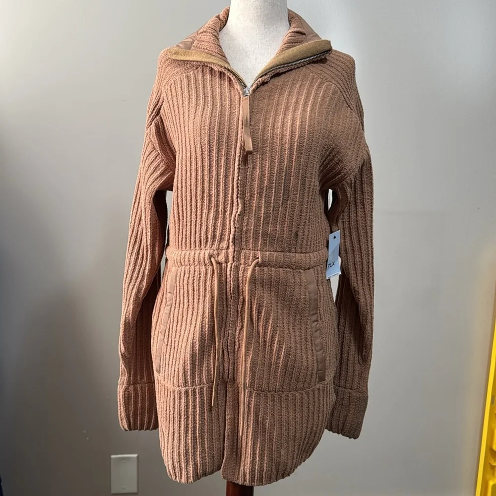FLX Women's Commuter Sweater Jacket Size XS In Elden Beige - Picture 4 of 15